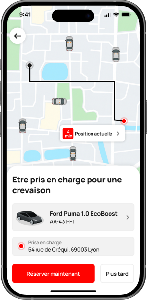 Écran de suivi d’un dépannage dans l’application TowTruck